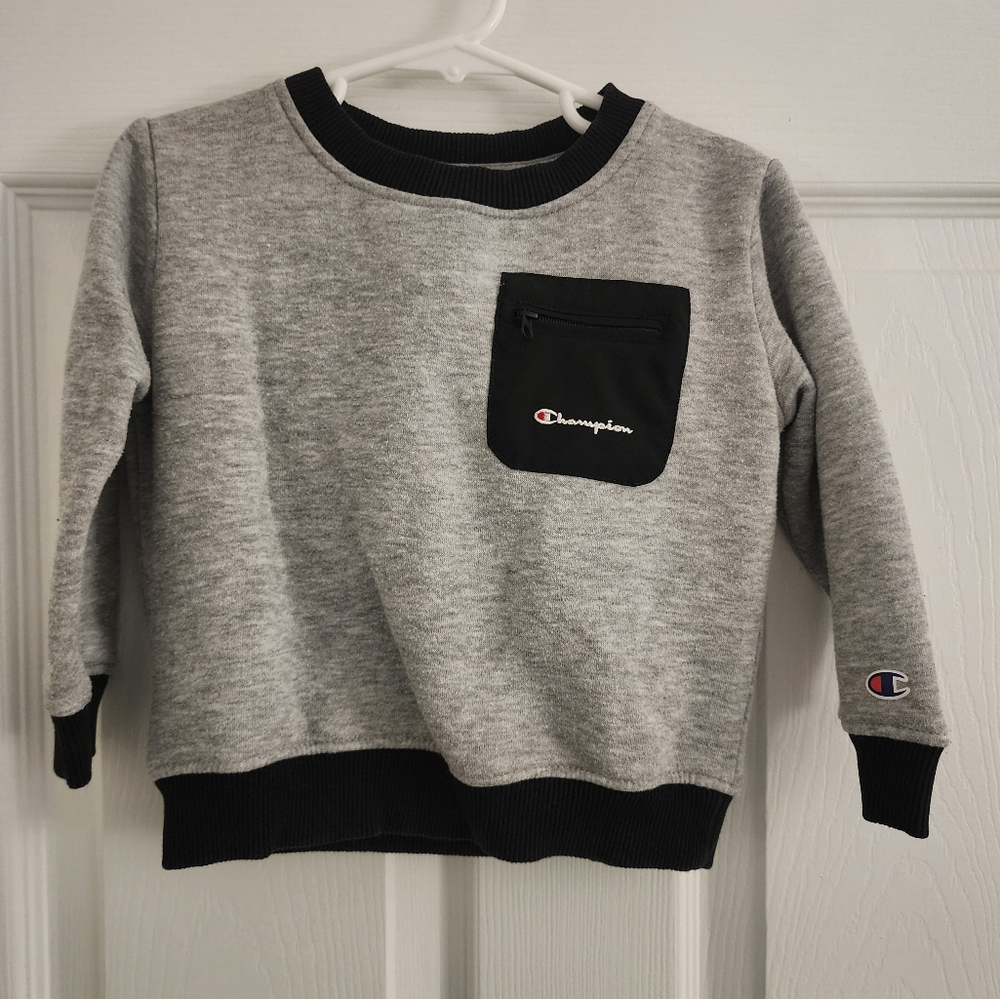 Champion Gray and Black Crewneck Sweater W/ Matching Pants